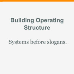 Building Operating Structure - Systems before Slogans